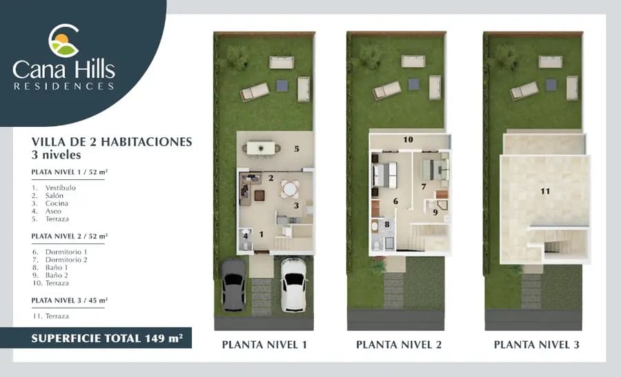IncreΓble Villa de 2 Habs en CANA HILLS BROKERS - 4