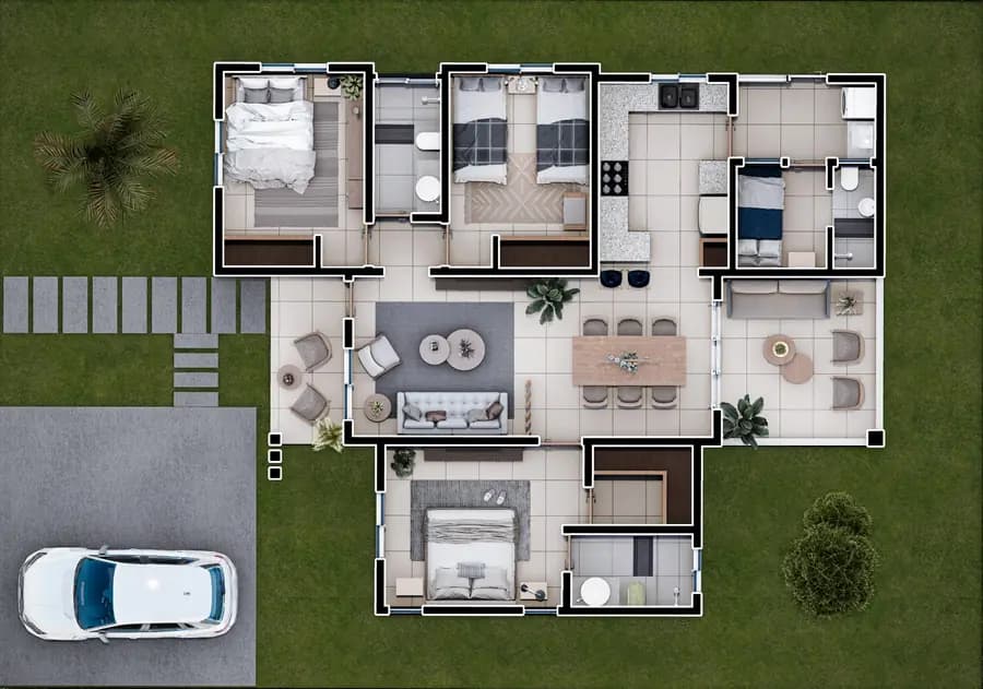 IncreΓble Villa de 3 Habs (Villa Tipo B) en PROYECTO PALMA PARK RESIDENCES - 3