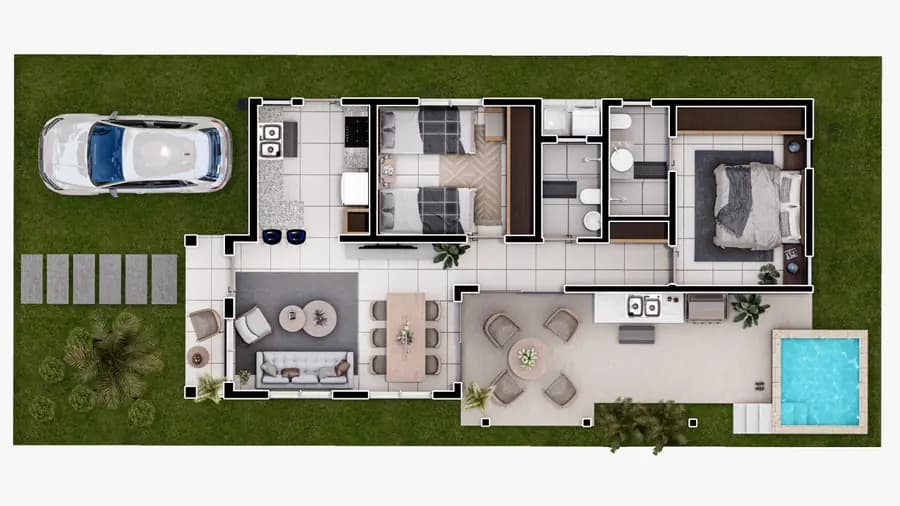 Elegante Villa de 3 Habs (Villa Tipo D) en PROYECTO PALMA PARK RESIDENCES
